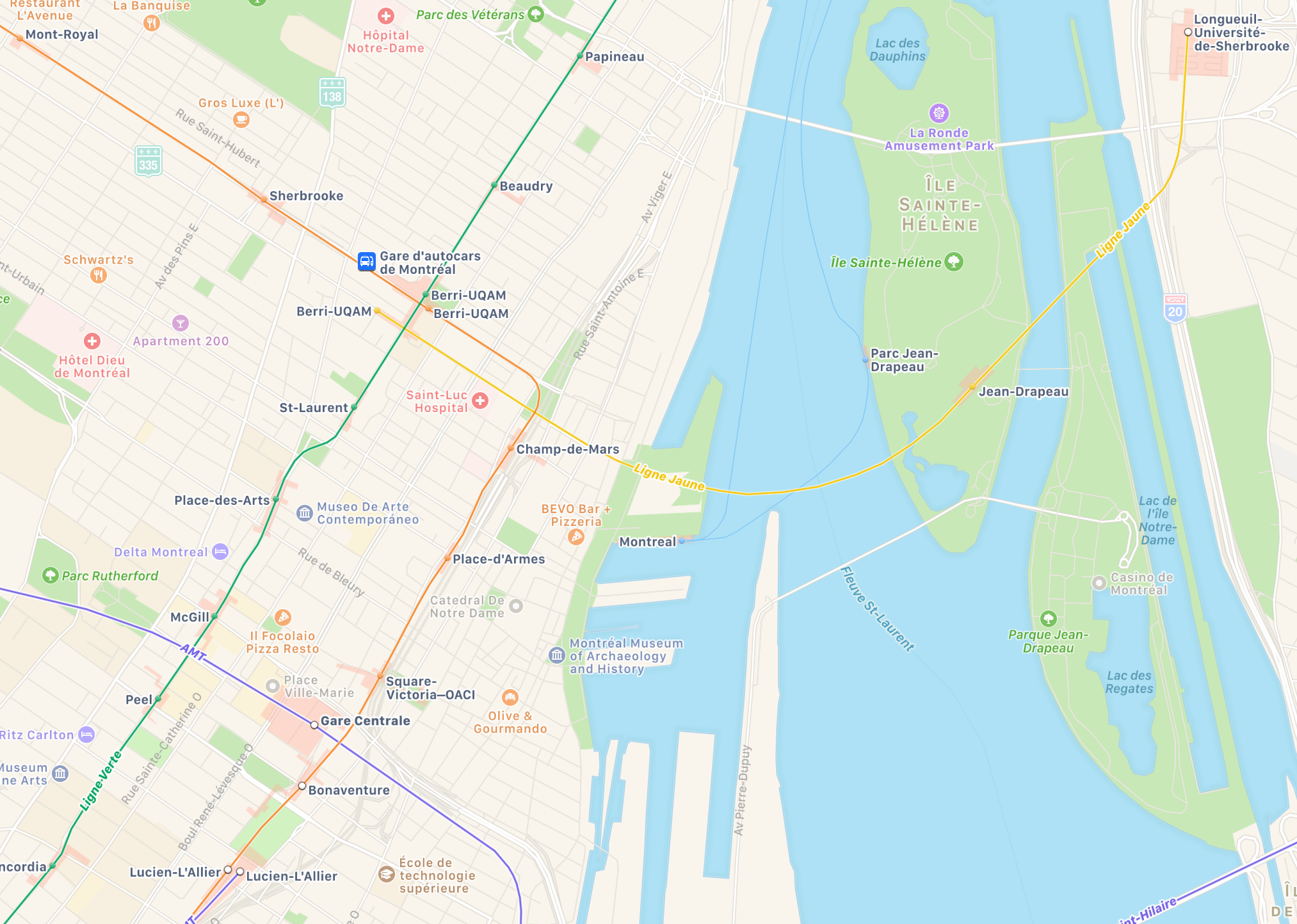 Montreal in Apple Maps