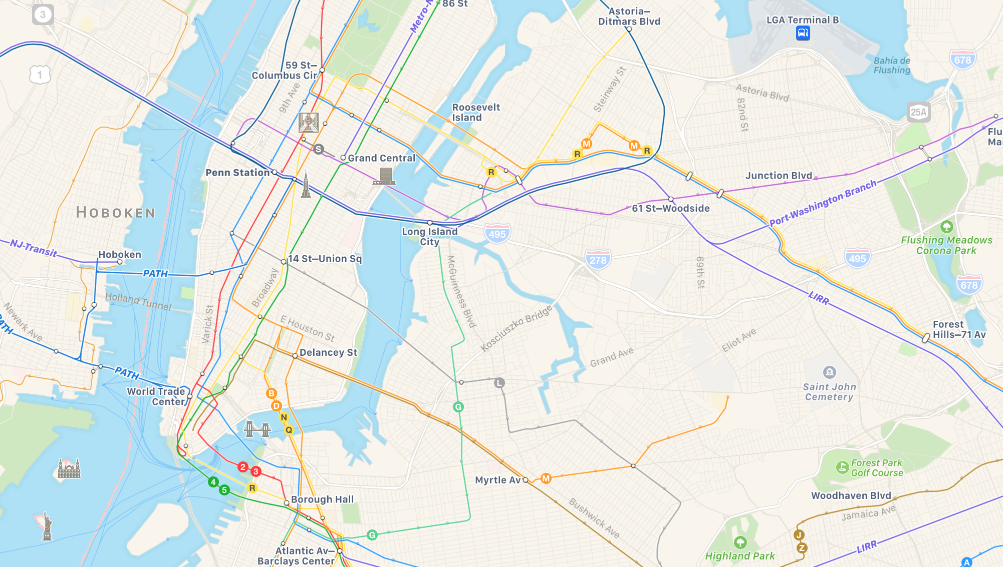 New York City in Apple Maps