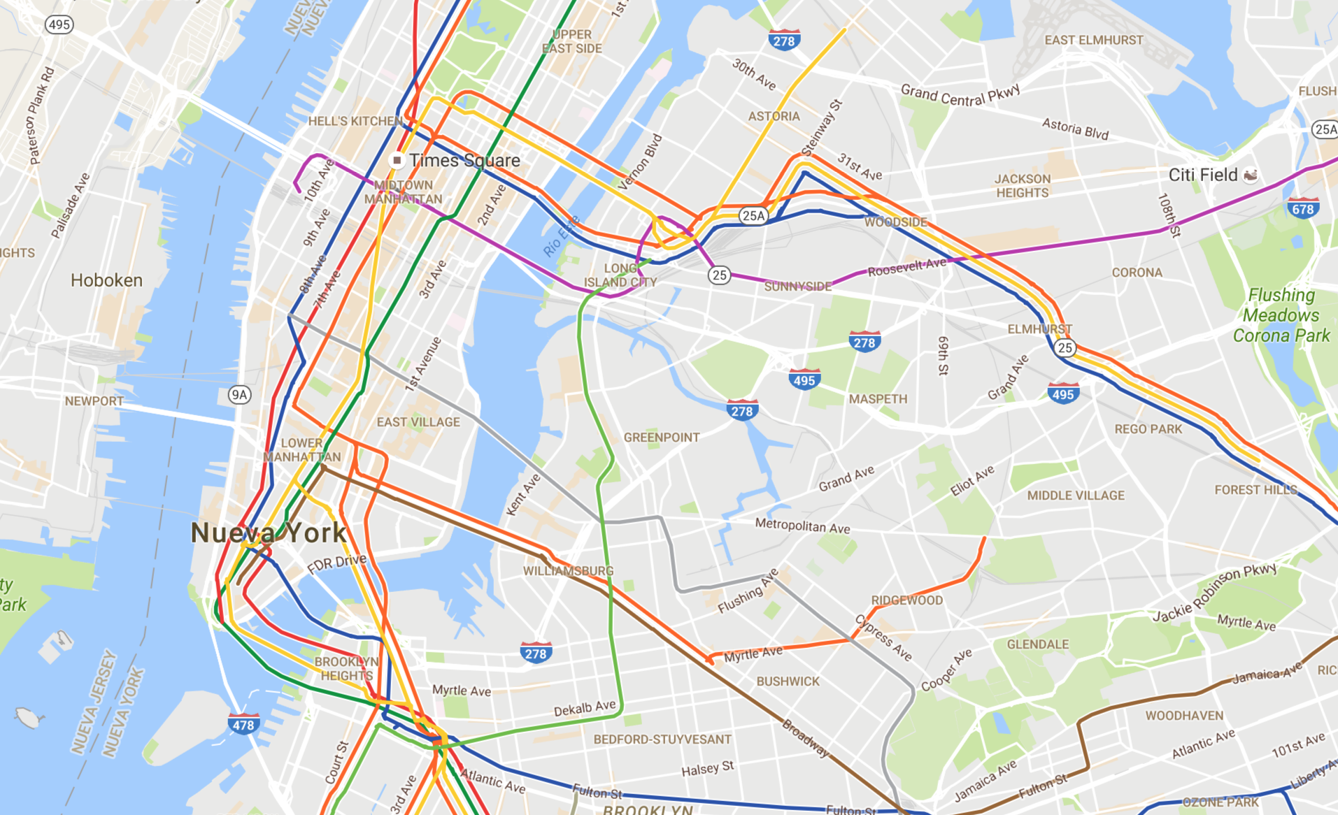 New York City in Google Maps