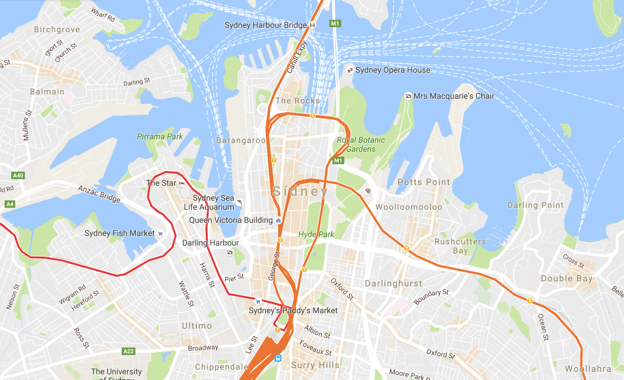 Sydney in Google Maps